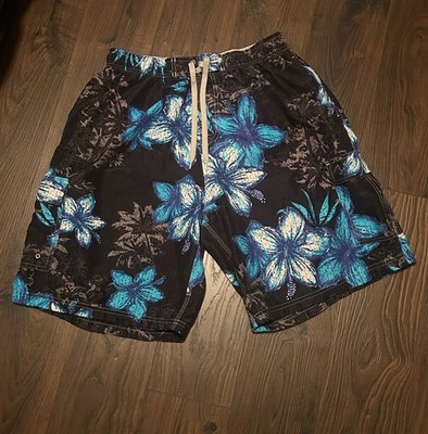 RS Surf Men's Floral Print Swim Trunks with Cargo Pockets