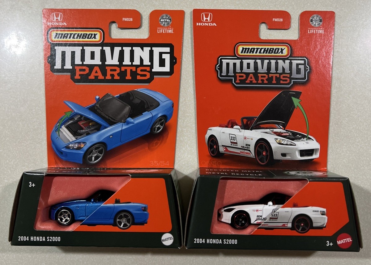 NEW 2025 Matchbox Moving Parts 2004 Honda S2000 WHITE & BLUE LOT 2