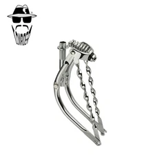 Original Lowrider 16" Bent Retro 1" Chrome Suspension Fork w/Flat Twisted Bars.