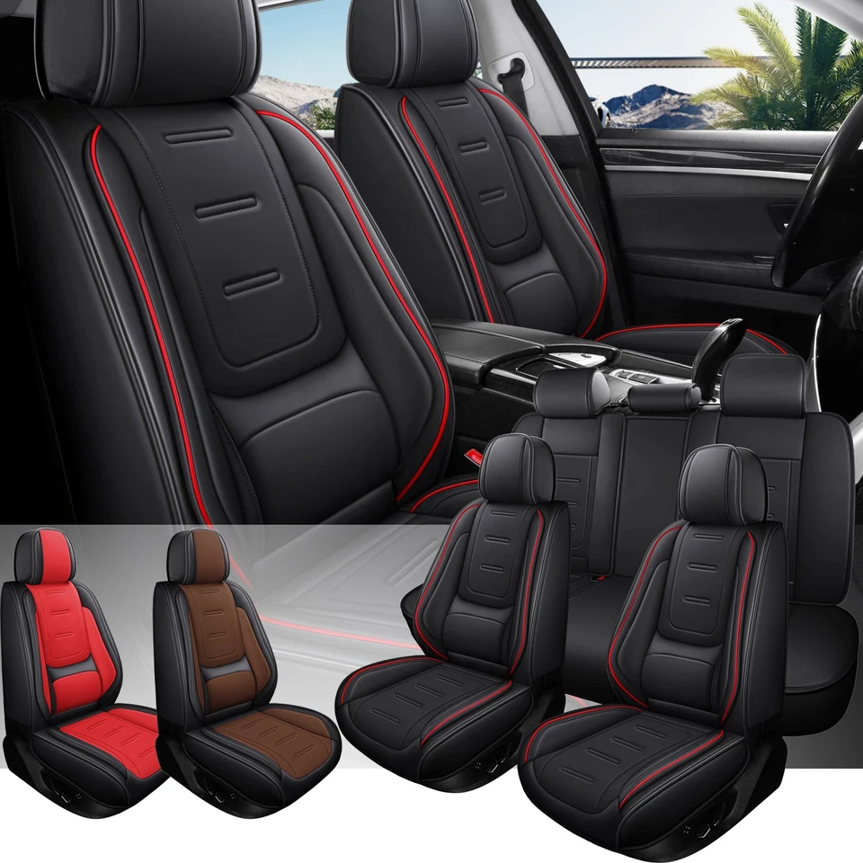 For Chevrolet Silverado GMC 1500 2500HD 3500HD Car Seat Covers Leather 2/5 Seats - Imagem 2 de 4