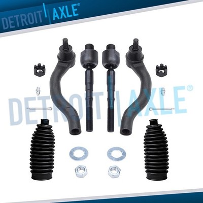 6pc Front Inner & Outer Tie Rods Boots Kit for 2012 - 2015 Honda Civic Acura ILX