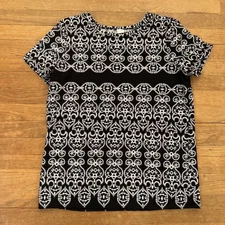 East 5th Women's Stretchy Textured Top with Soutache Design Size Large L b60