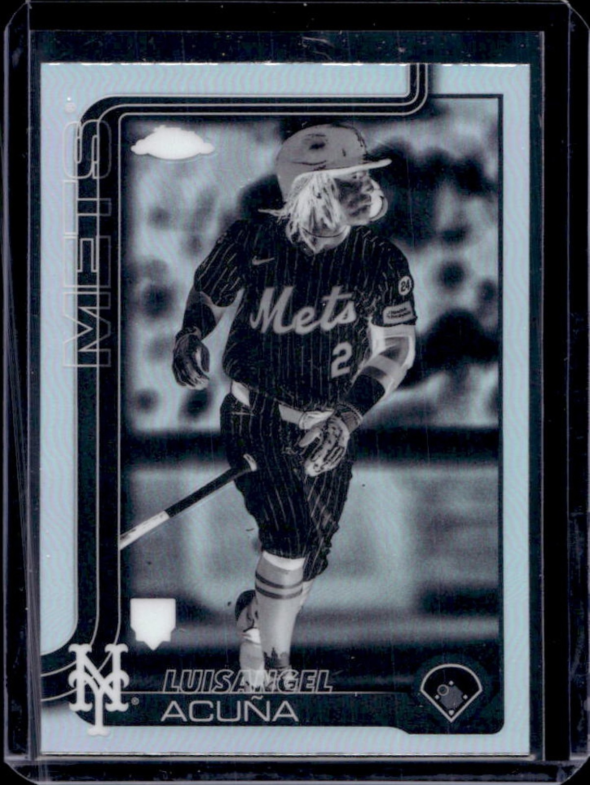 2025 Topps Chrome Luisangel Acuna Negative Refractor Rookie RC #56 Mets