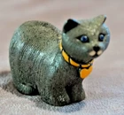 Cat Grey American Shorthair #65 DE ROSA ARTESANIA RINCONADA 2.5"Tx1.375"Wx3.25"D