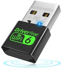 USB WiFi 6 Adapter for PC Laptop, 900Mbps Dual Band 2.4/5GHz with Bluetooth 5.3,