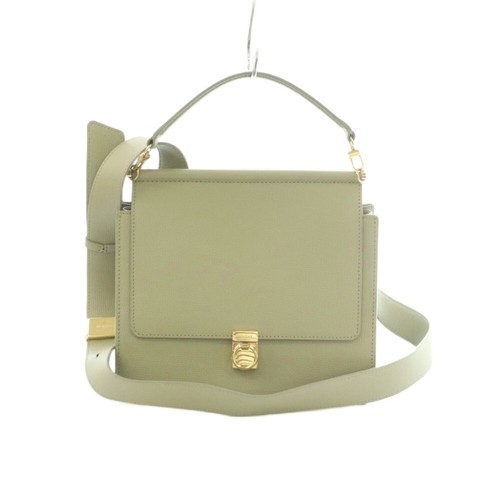 POLENE Numero Sept Shoulder Bag Leather Flap Olive Women's