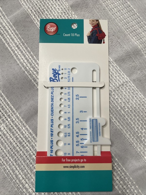 New Gauge Finder Boye Count 10 Plus Knitting Needle or Crochet Hooks NIP