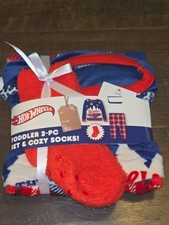HOT WHEELS Christmas Pajama Sleep 2-Piece Set Cozy Socks Boys S, 2T- 5T Toddlers