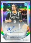 2025-26 Bowman Stephon Castle Chrome Auto Refractor /499 Spurs DD5