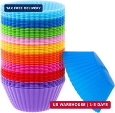 54 Pack Silicone Muffin Cups, Silicone Cupcake Baking Cups Reusable Muffin Liner