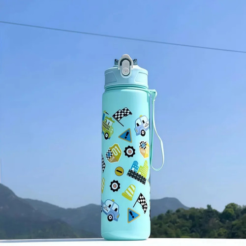 Kids Dinosaur Water Bottle 750ml Leakproof Straw Drinking Sippy Cup