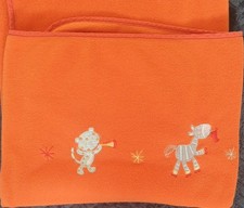 Mothercare Large Fleece Blanket Orange zebra cat leopard 120x160cm Preloved