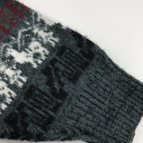 Tejidos Ruminahui L / XL Mens Pullover Sweater Wool Angora Fair Isle Gray - Picture 11 of 12