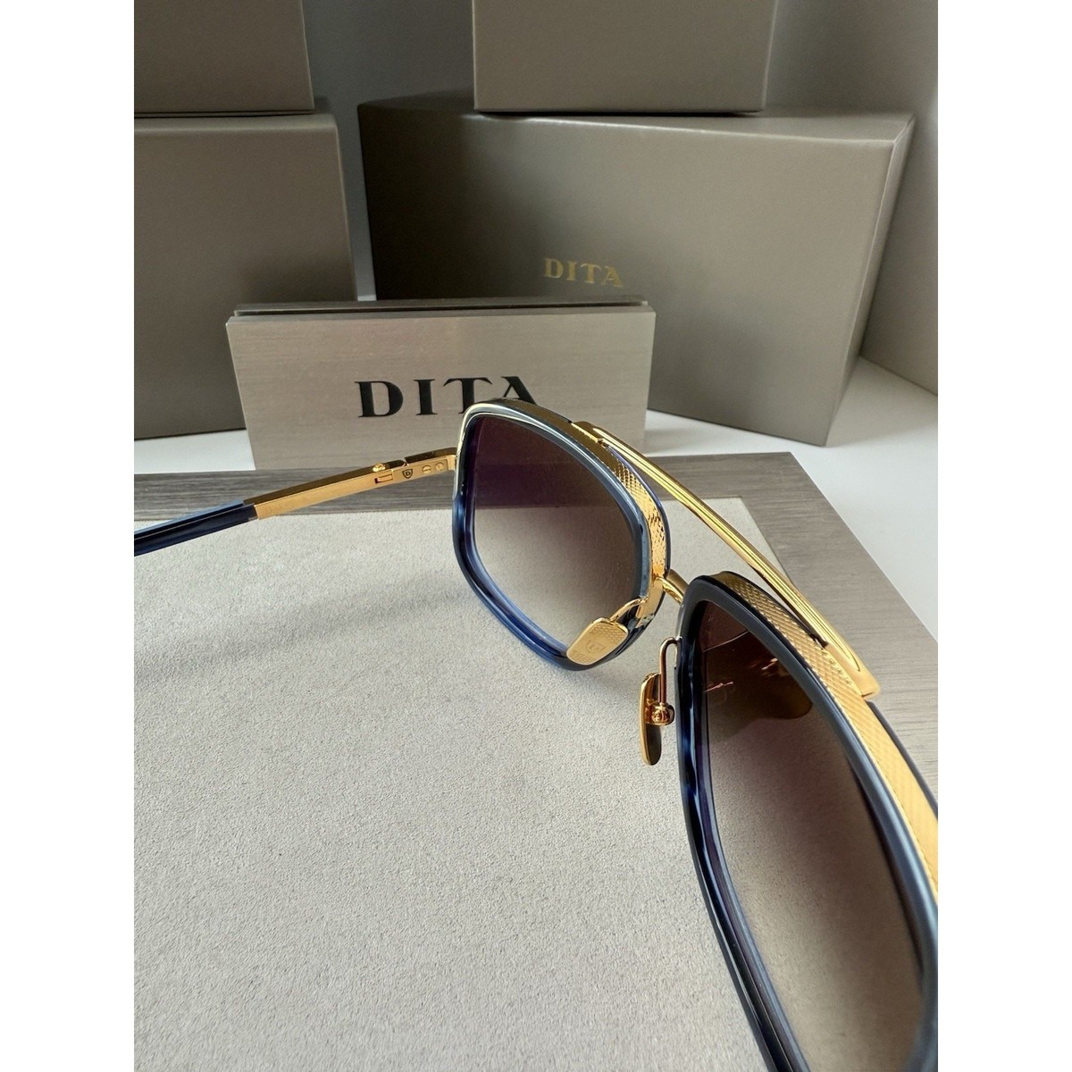 DITA MACH ONE DRX-2030 X Yellow Gold Blue Swirl Grey Gradient Lens