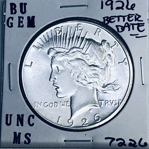 1926 P BU GEM PEACE SILVER DOLLAR UNC MS+++ U.S. MINT RARE COIN 7226