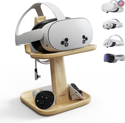 Syntech VR Stand Wood Compatible with Meta Quest 3s/3/2/VisionPro/Pico 4,