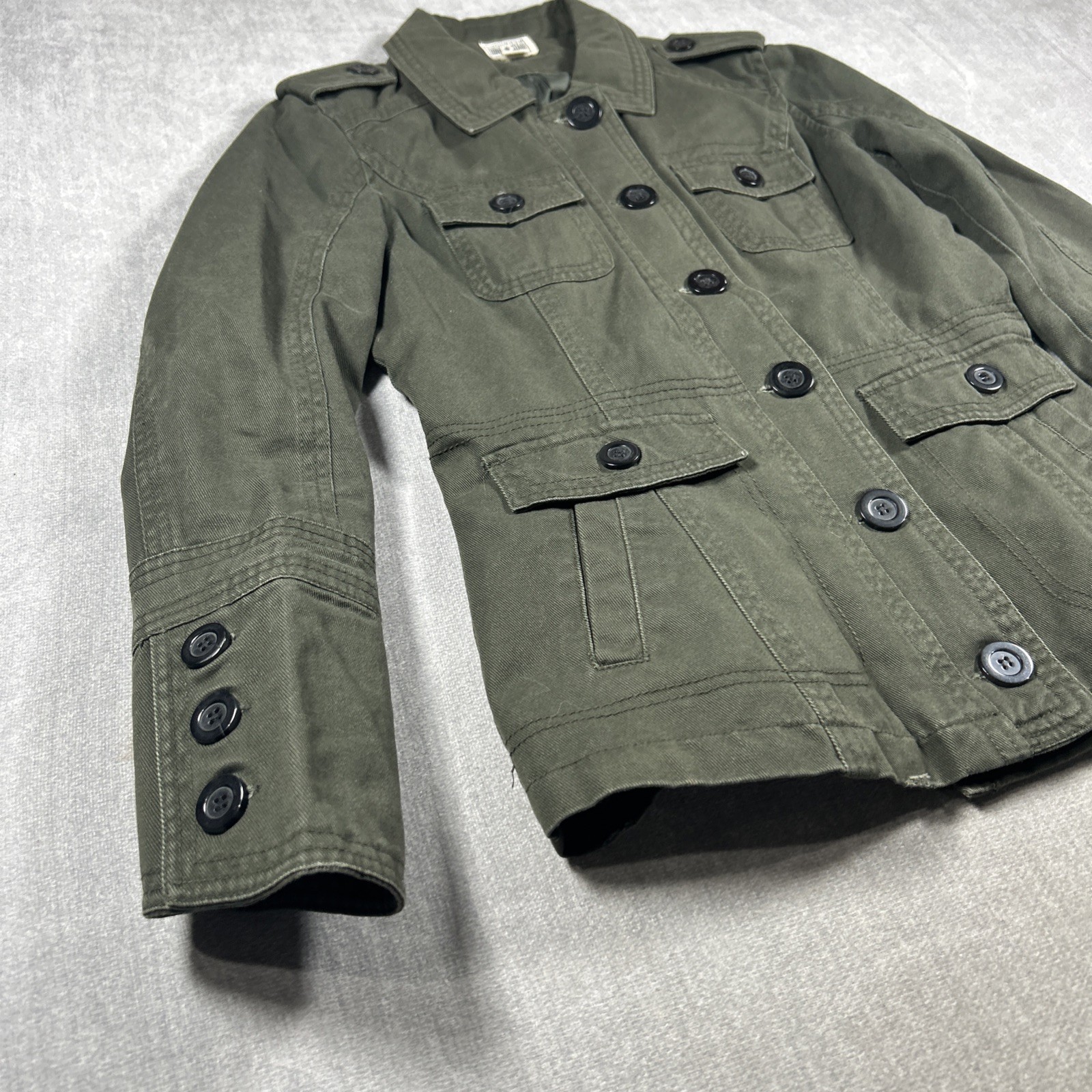 Woman's Converse One Star Small Cotton Button Front Lined Jacket Pockets thumbnail 4