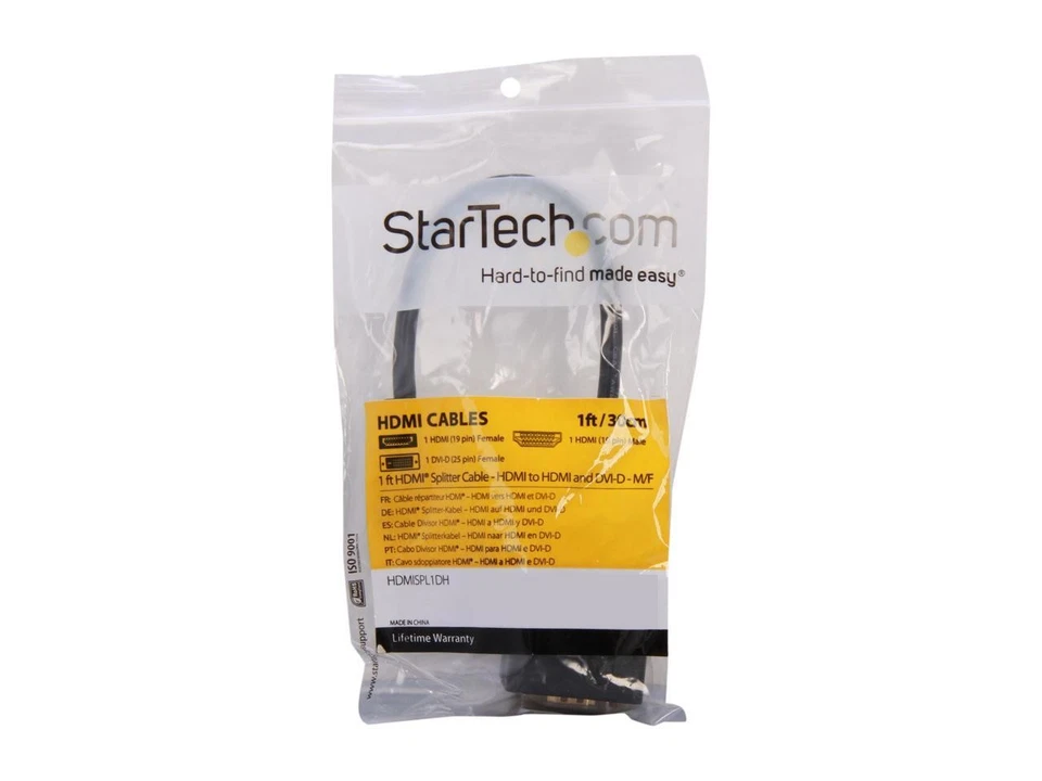 Cable divisor negro StarTech.com HDMISPL1DH de 1 ft Foto 3 de 3