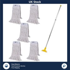 Heavy Duty Professional Kentucky Mop 5 Heads 450g Color Coded Handle for Floors