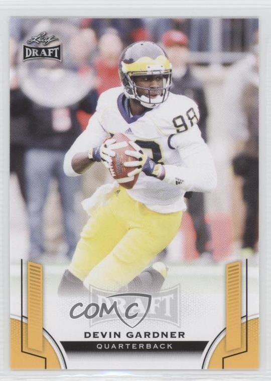 2015 Leaf Draft Gold Devin Gardner #63 Rookie RC 0a1