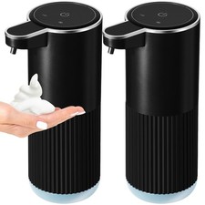 Automatic Foaming Soap Dispenser, 2 Pack Black Touchless Foam Hand Soap Dispe...