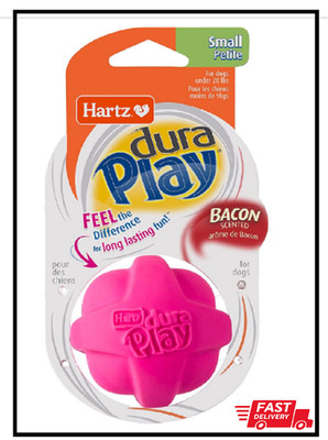 Hartz DuraPlay Bacon Scented Dog Toys, Small (Assorted Color)