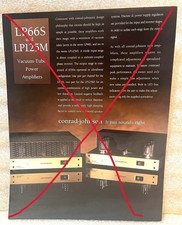 Conrad-Johnson LP66S & LP125M Power Amplifiers Spec Sheet Original NOT COPY