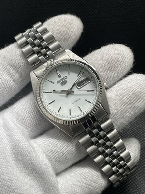 Vintage Seiko 5 Automatic 7009-3111 SNXJ-89 Silver Tone Fluted