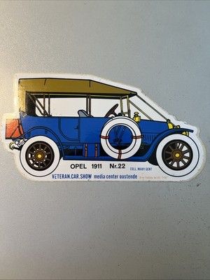 Aufkleber Oldtimer Opel 1911 Nr.22 Veteran Car Show Oostende Collection Mahy