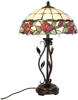 Lumilamp 5LL-5785 Tiffany Tischlampe Ø 35X61 Cm Beige GrüN Glas Rose