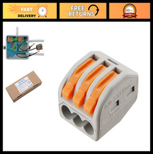 100 Pcs Compact Wire Connectors, 3 Conductor Lever Nuts, Fast Connection, 28-12