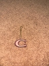 Coach Signature Puffy Rose Gold C Key Ring New