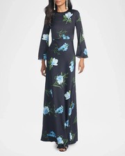 NWT, Sachin & Babi Alex Embellished Floral-Print Satin Crepe Gown SZ 8 #LD144