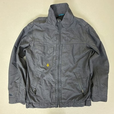 Volcom Snow Men s Medium M Gray Ski Snowboard Jacket Full Zip Lined Pockets