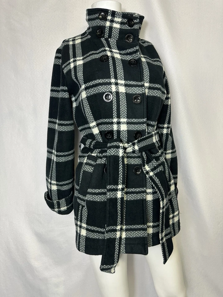 Chaquetón Ike Behar estampado a cuadros polar negro blanco talla pequeña Foto 4 de 4