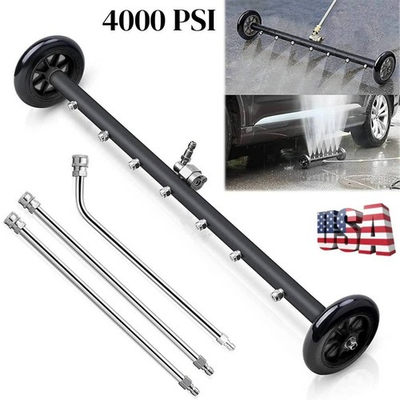 #ad 22 Inch Pressure Washer 4000 PSI Undercarriage Surface Cleaner Black wheel $56.89