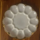 Vintage Anchor Hocking Fire King Delphite Blue Deviled Egg Serving Dish Plate