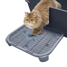 Elevated Litter Box Ramp/Steps for Kittens Old Cats,19.7" 15.8" 3.6",Washab...