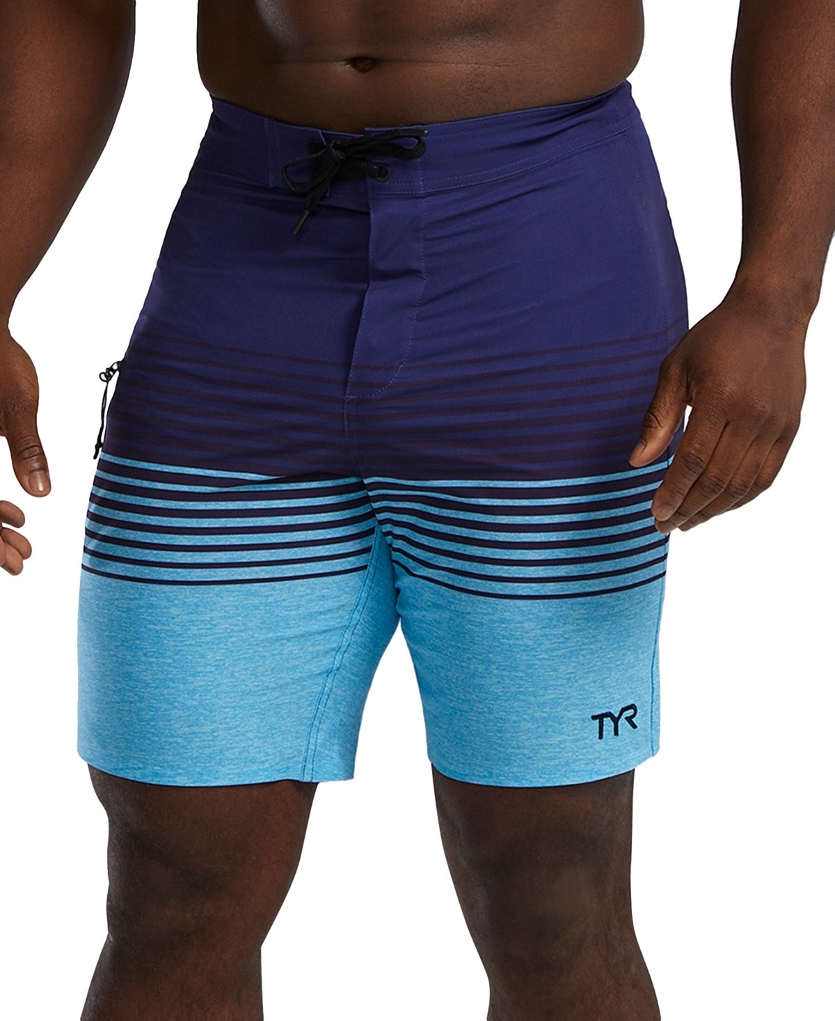 Tyr Mens Regular fit Swim Trunks Swimwear 30 Blue Striped