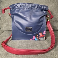 Bolso Bandolera Loungefly Disney Castillo Mulan Saco Cinch NUEVO