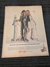 Vintage Smirnoff Mule Vodka Magazine Ad Couple with Ropes Bar Decor