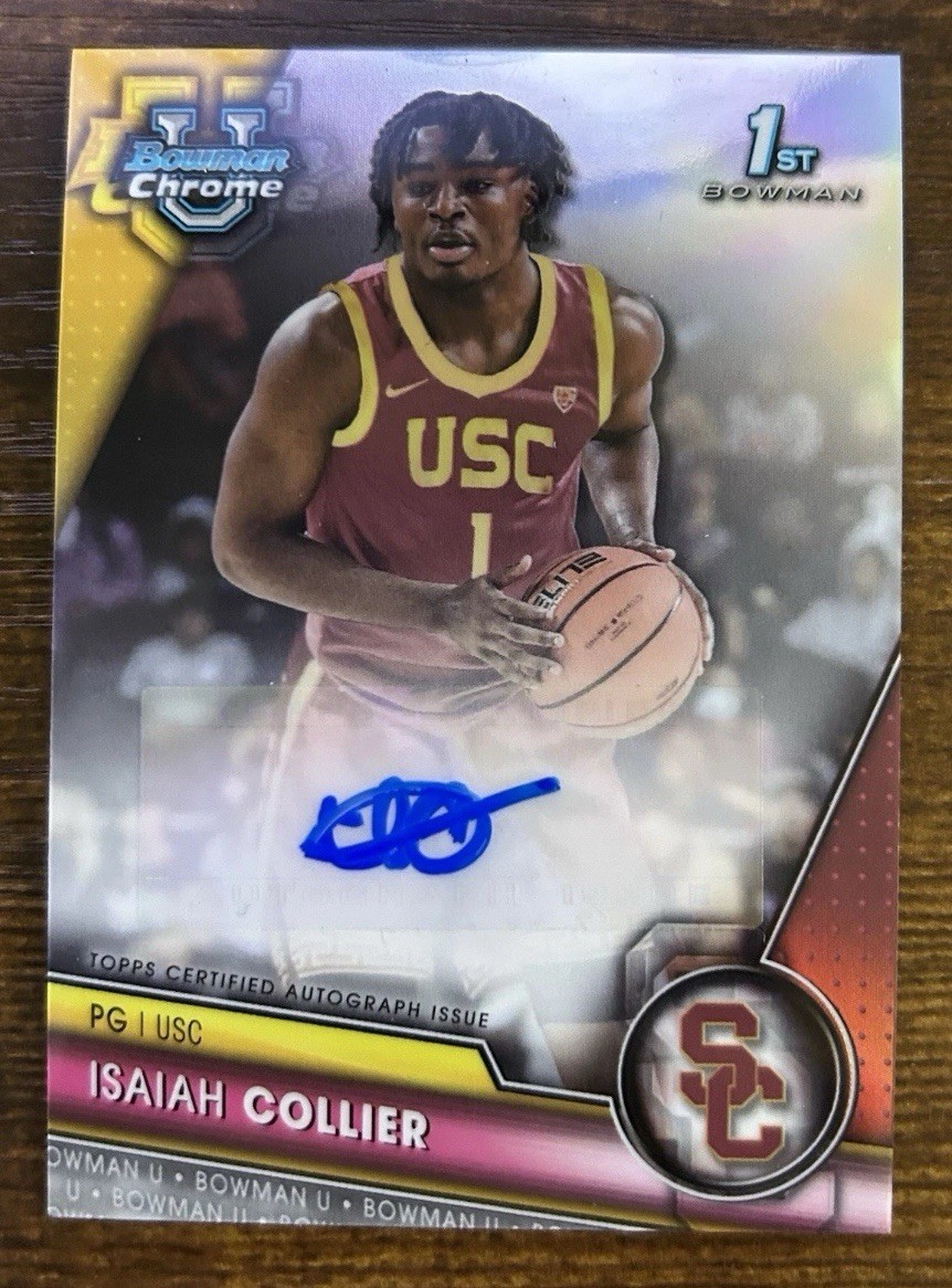 2023-24 Bowman University Chrome Isaiah Collier 1st Refractor Auto /250 #BCPA-IC