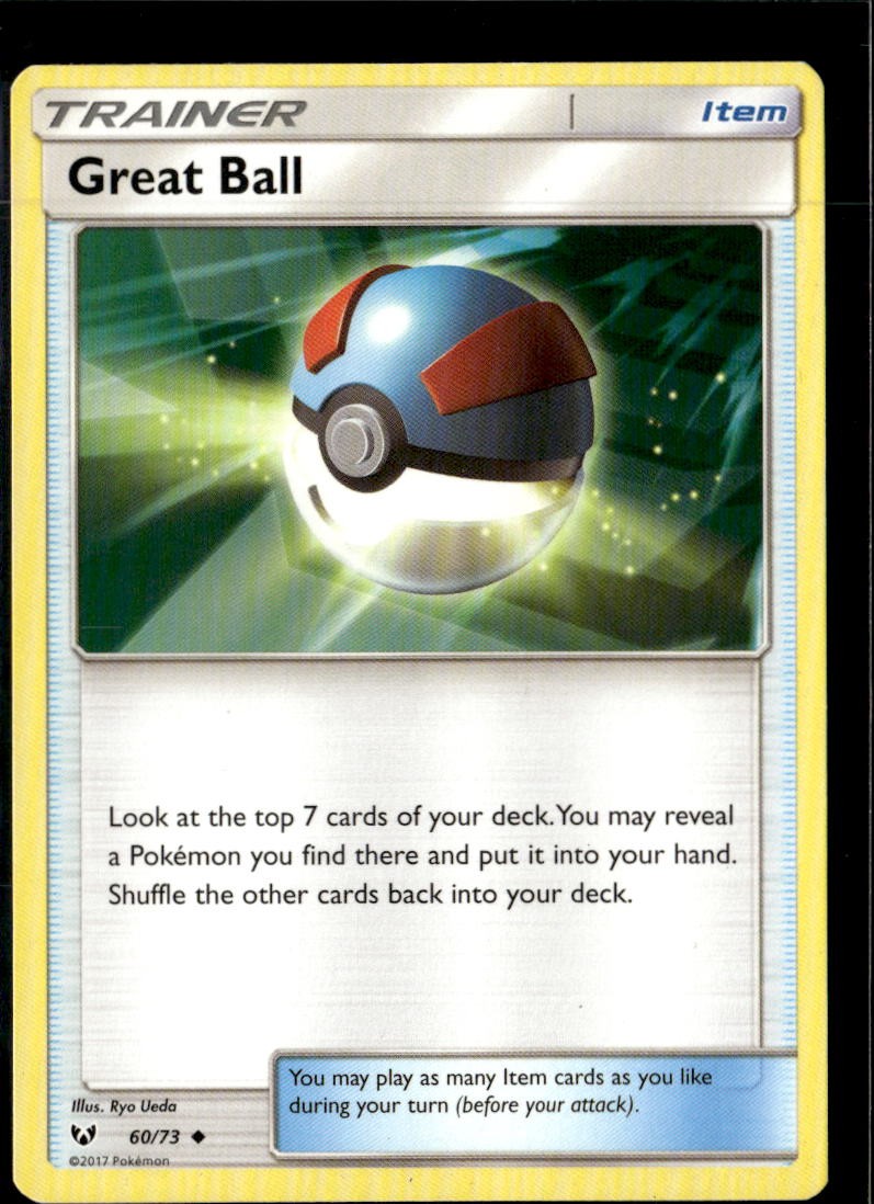 Pokemon Great Ball 60/73 Shining Legends Non Holo Uncommon 2 Card Lot LP