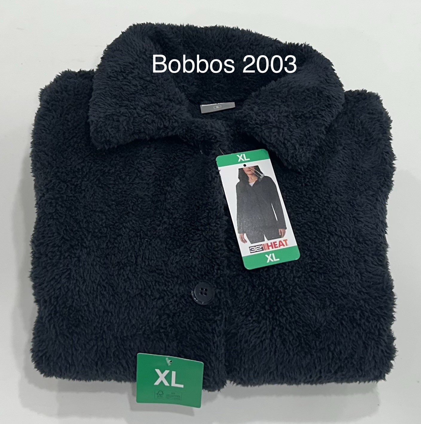 32 Degrees Women's Cozy Fleece Button Front Jacket, Navy, Size XL