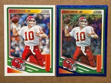 Trent Green 2025 Score Base & Blue Dot Parallel #d/399 Football Cards. Chiefs