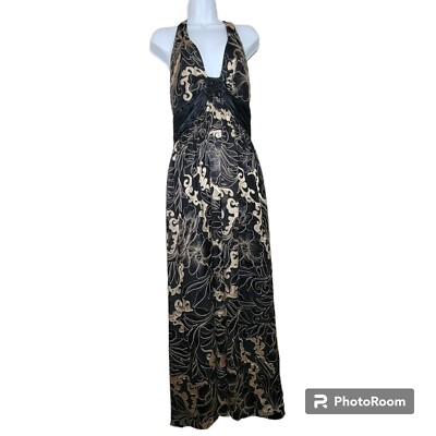 Camille La Vie Formal Dress, Women 8, Black & Tan, Halter Top, Silk  Overlay, | eBay