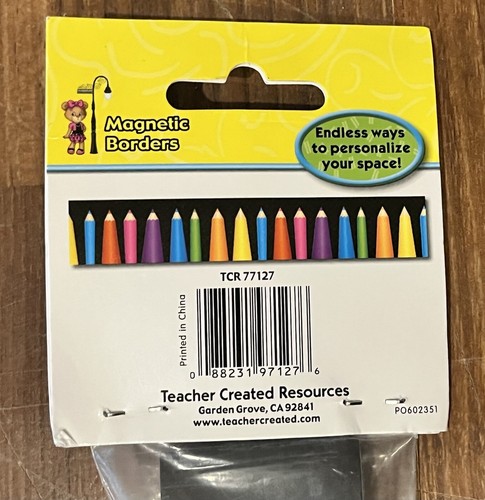 Teacher Created Resources 24'x1.5" Magnetic Borders Colored Pencils 12 Pack NEW - Picture 4 of 4