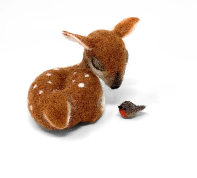 The Crafty Kit Sleepy Fawn Needle Felting Kit