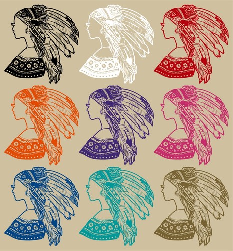 Native Americian Indian Girl Woman Car Truck Window Vinyl Decal Sticker - Foto 2 di 2