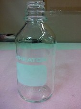 Lot of 5 Wheaton 250mL Round Glass Reagent Media Storage Bottle no Cap